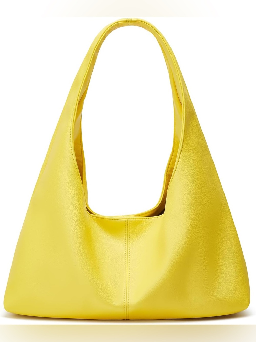 Faux leather Yellow Women's Shoulder Hobo Bag - Casual Everyday Tote